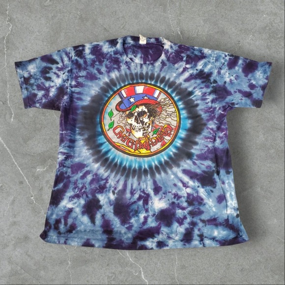 Vintage Grateful Dead Shirt Mens XL Purple Tye Dye 90s C Kelsch 1991 Uncle‎ Sam